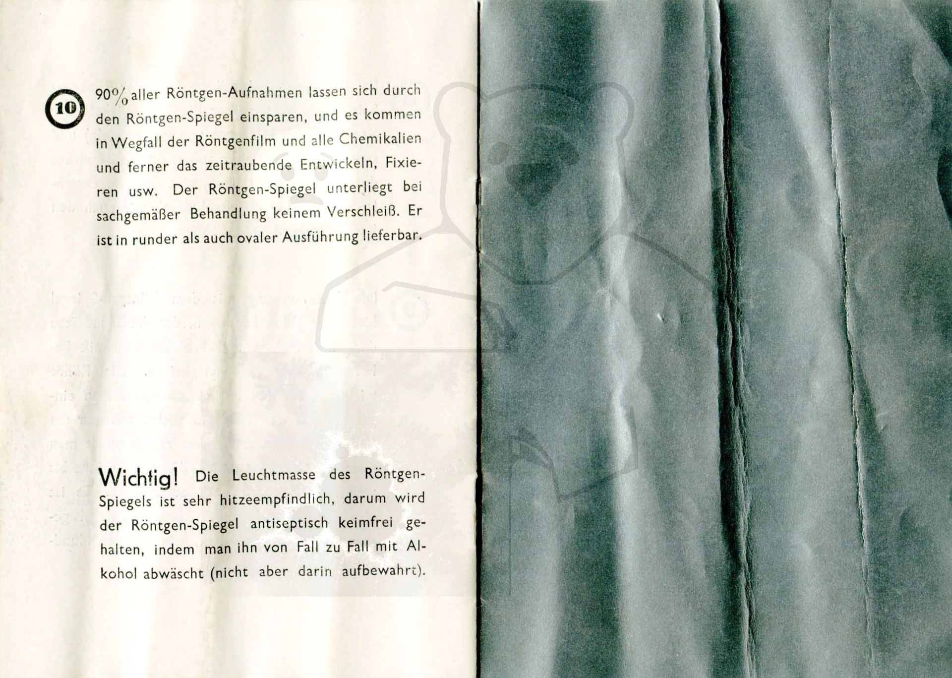 Röntgenspiegel nach Zeipper, Mitte der 1930'er Jahre - Anleitung, Seite 8